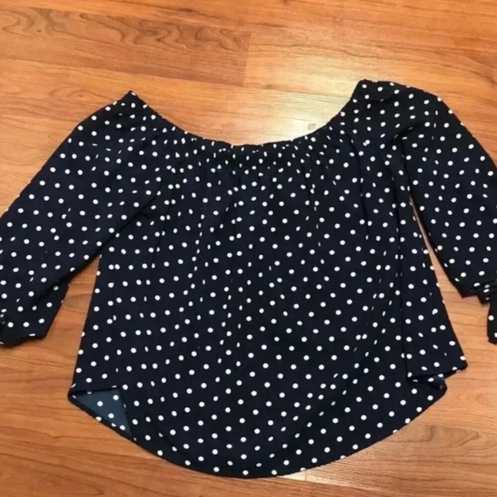 Navy off the shoulder blouse